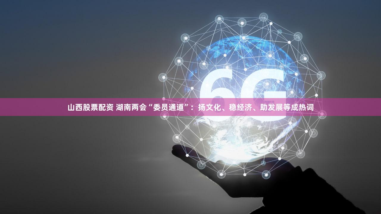 山西股票配资 湖南两会“委员通道”：扬文化、稳经济、助发展等成热词
