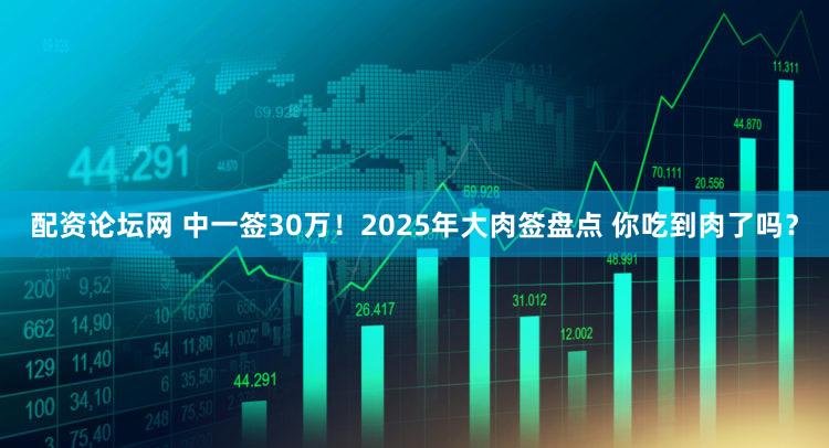 配资论坛网 中一签30万!2025年大肉签盘点 你吃到肉了吗?